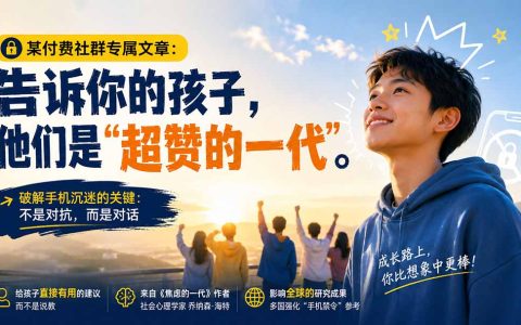 孩子沉迷手机怎么办？用乔纳森·海特的方法，告诉孩子他们是超赞的一代