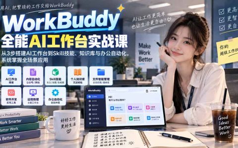 WorkBuddy实战课：AI工作台搭建、Skill技能与知识库办公自动化全掌握