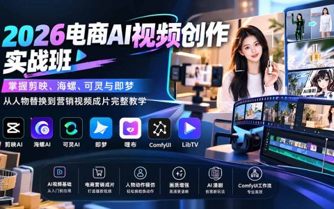 2026电商AI视频实战：剪映海螺可灵即梦+ComfyUI营销成片
