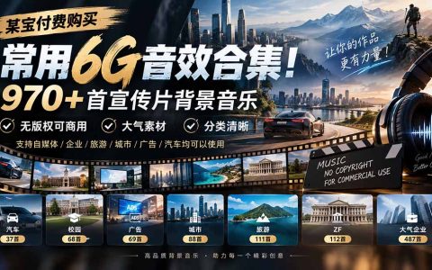 970+首宣传片背景音乐合集 6G无版权可商用大气素材