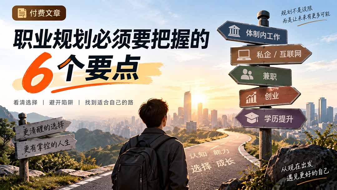职业规划必看：把握6个要点，避开体制内、私企与创业误区