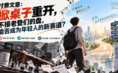 2026 年轻人掀桌子重开人生：不接老登盘的新活法攻略