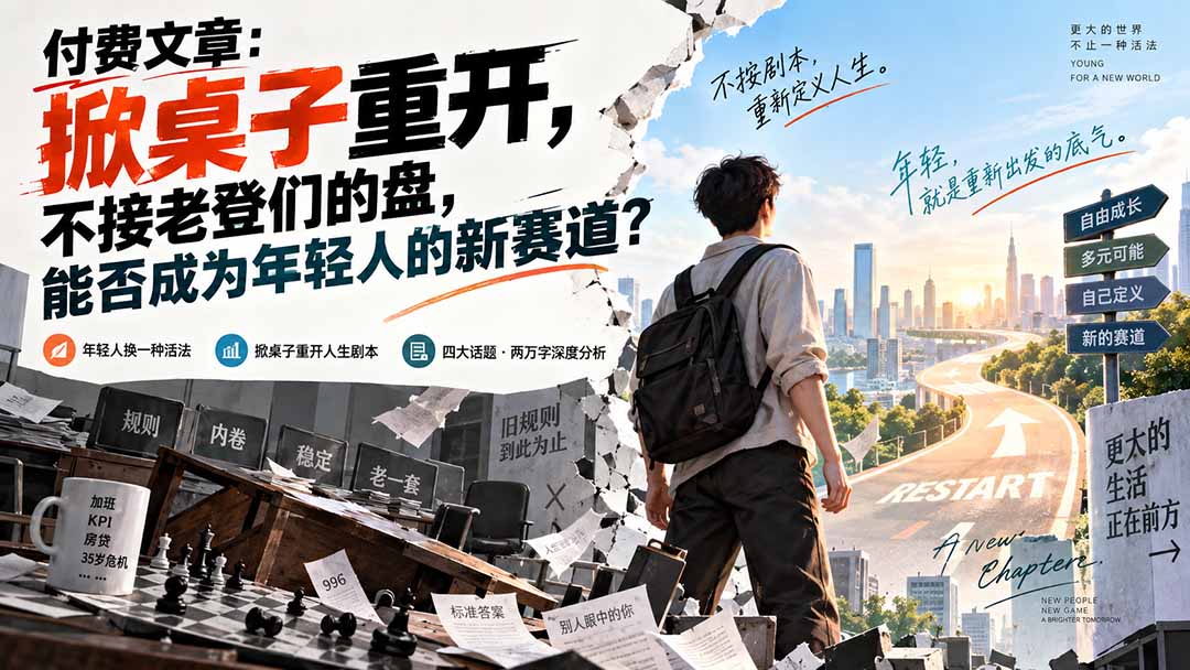 2026 年轻人掀桌子重开人生：不接老登盘的新活法攻略