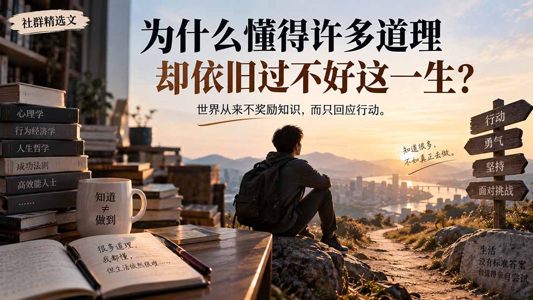 为什么懂得许多道理却依旧过不好这一生？知识不等于行动力