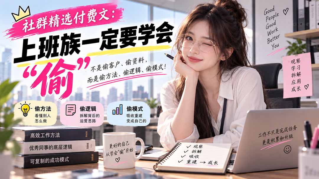 上班族必学能力：学会偷方法逻辑模式，打破职场麻木与无成长