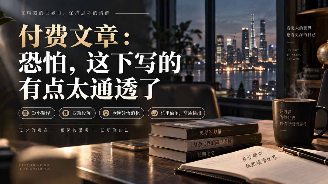 灏泽付费文章：通透剖析财富与人性，助你突破认知困局