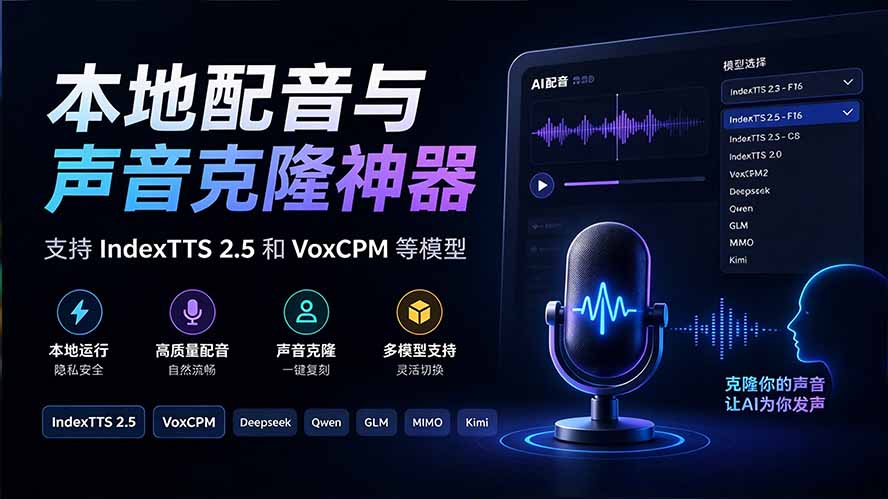 开源本地配音工具yovoice：声音克隆+情绪控制，支持Indextts 2.5