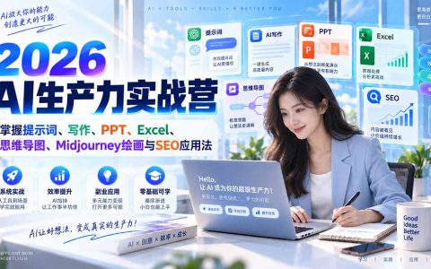 2026AI生产力实战营：提示词+写作+PPT+Excel+Midjourney绘画与SEO应用