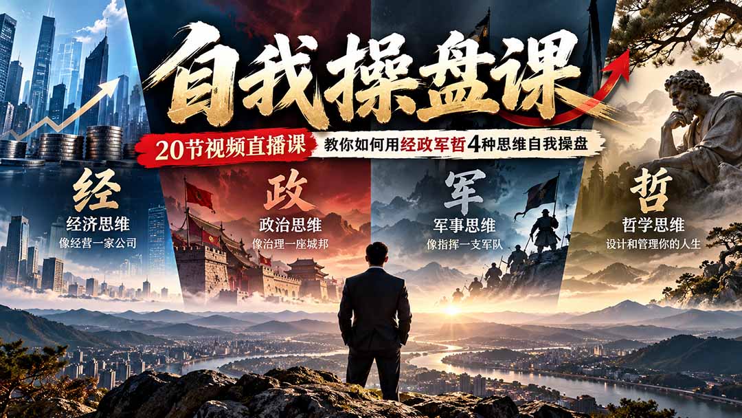 经政军哲4种思维自我操盘课，20节视频直播教你人生设计
