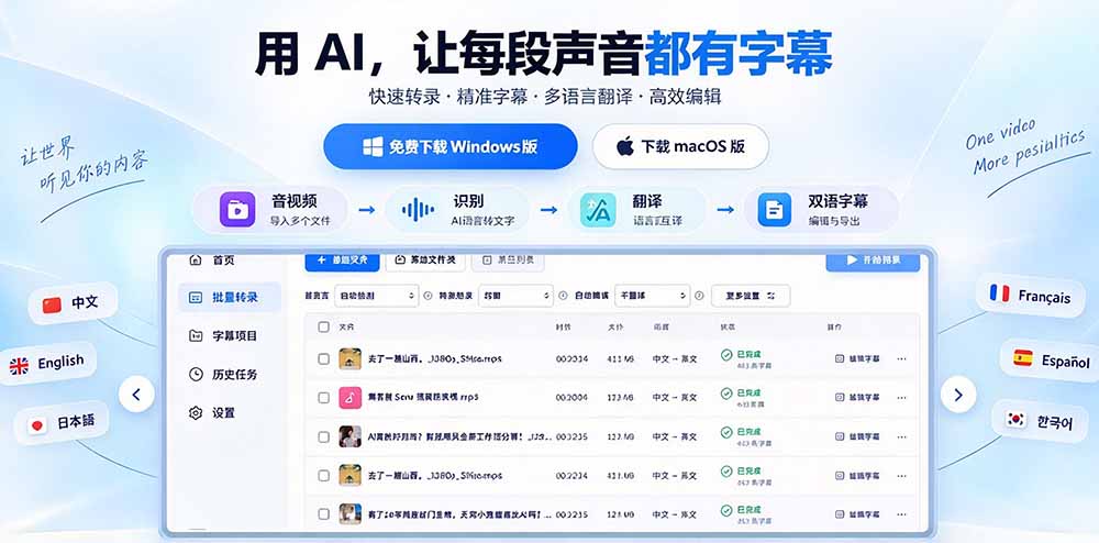 剪映会员不用开了！字幕大师一键生成字幕+翻译，本地离线免费
