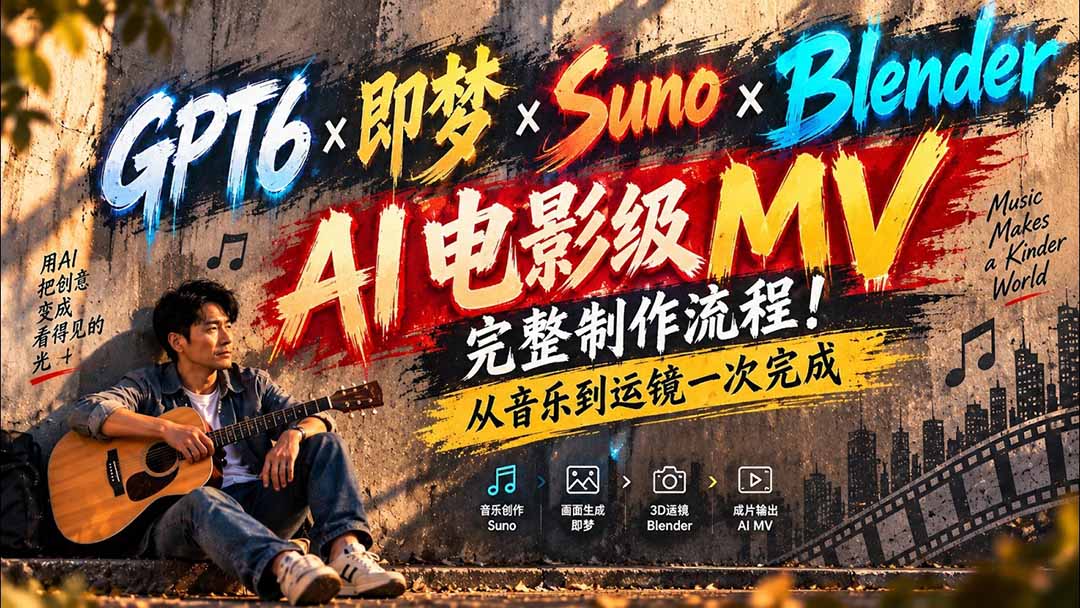 GPT6+即梦+Suno+Blender：AI电影级MV制作全流程教程
