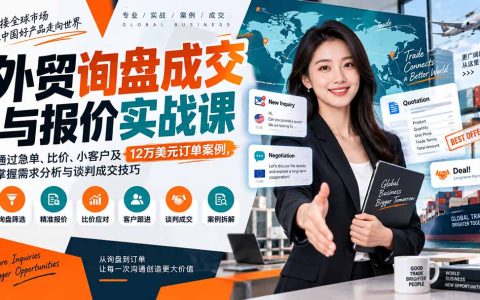 外贸询盘成交与报价实战课：急单比价小客户+12万美元订单谈判技巧