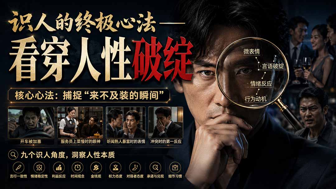 识人终极心法:捕捉9个本能瞬间,看穿人性破绽防吃亏 识人终极心法:捕捉9个本能瞬间,看穿人性破绽防吃亏