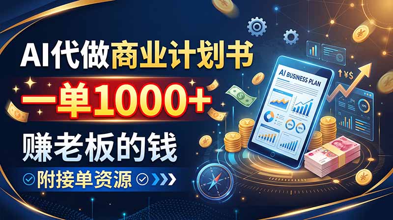 2026 AI代做商业计划书变现过万，副业兼职接单全攻略