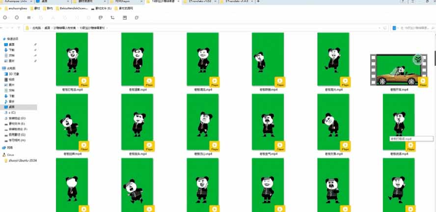 600方法套沙雕动画绿幕素材，全中文分类一键抠图，动漫制作必备