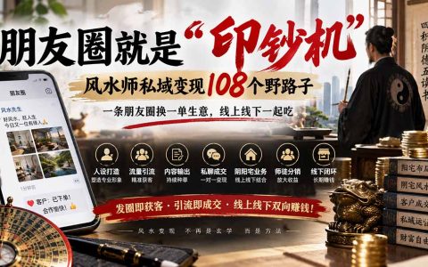 风水师朋友圈变现108招：私域获客成交话术与案例文案，发圈即接单