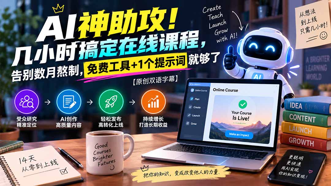 AI课程创作大师：几小时做出可发布在线课程，附提示词与工具