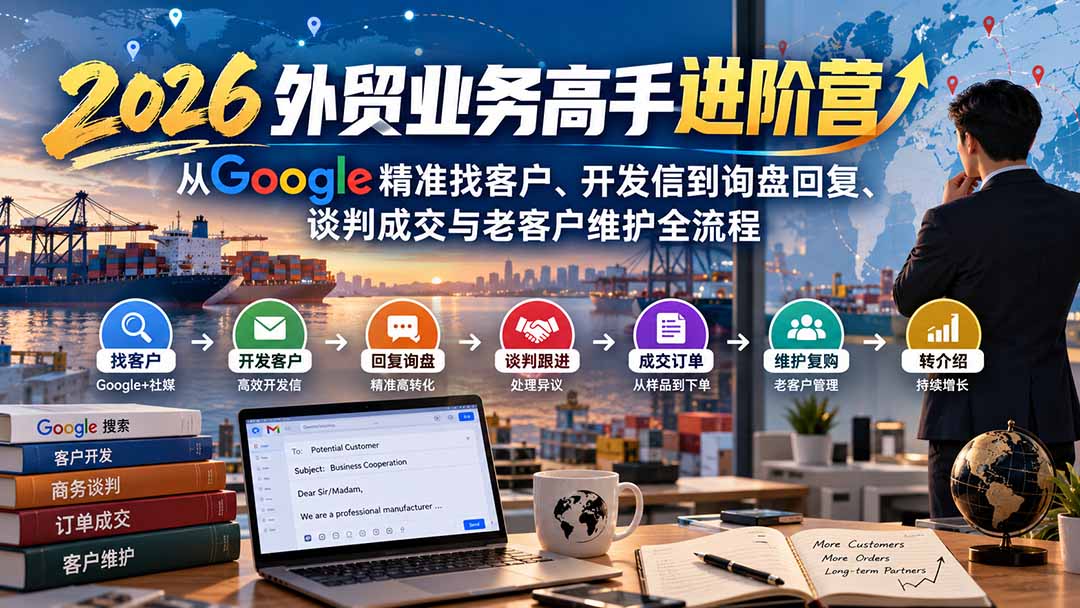 2026外贸进阶营：Google找客户开发信询盘谈判成交维护全流程
