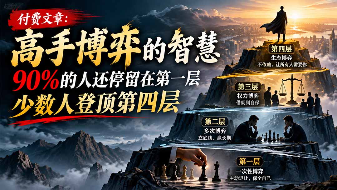 社会博弈四层逻辑：普通人最缺的博弈算账能力，高手都在用