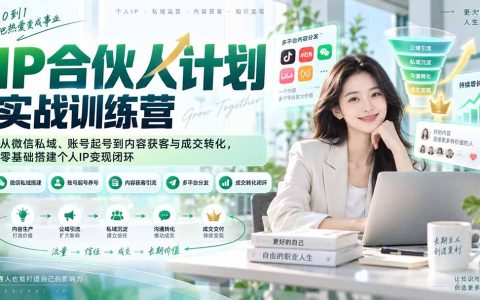 IP合伙人实战训练营：微信私域+短视频起号，零基础跑通公域获客到成交变现闭环
