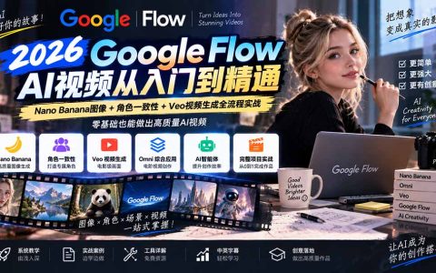 Google Flow AI视频教程：Nano Banana角色一致性+Veo视频生成全流程