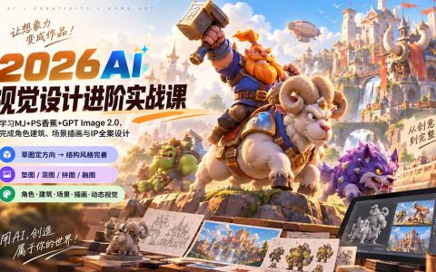 2026AI视觉设计实战：MJ+PS香蕉+GPT Image 2.0角色建筑IP全案