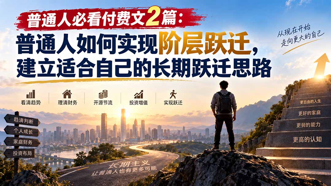 普通人必看:从周期判断到阶层跃迁,建立个人长期财务跃迁思路 普通人必看:从周期判断到阶层跃迁,建立个人长期财务跃迁思路