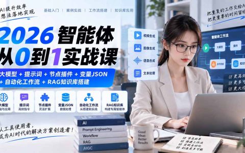 2026智能体从0到1实战：大模型提示词+工作流+RAG知识库搭建