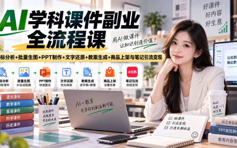 AI学科课件副业全流程：Codex对标分析+GPT批量生图+可画PPT制作+教案生成与商品上架引流变现