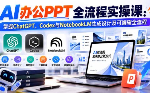 AI PPT全流程实操：ChatGPT+Codex+NotebookLM生成可编辑PPT