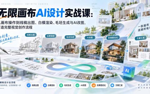 无限画布AI设计实战：线稿出图+白模渲染+AI改图全流程
