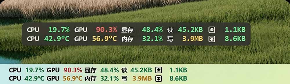 LiteMonitor电脑硬件监控工具，横竖屏桌面实时显示CPU/GPU/网速，轻量开源免安装