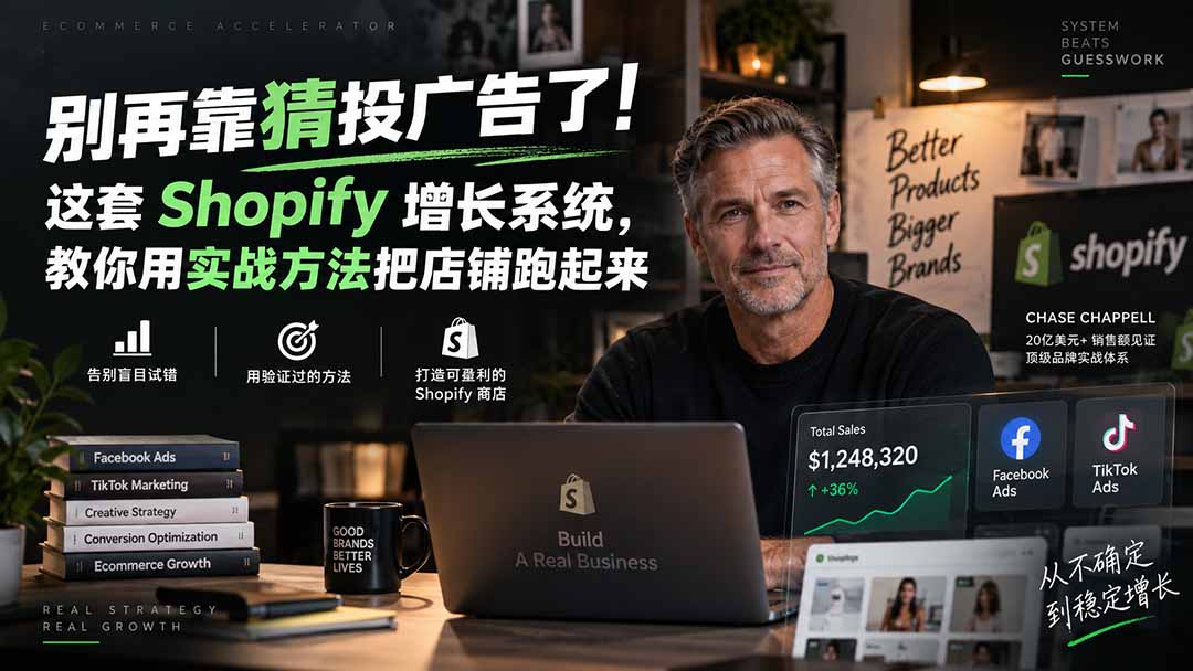 Shopify广告投放实战：Facebook与TikTok增长系统课