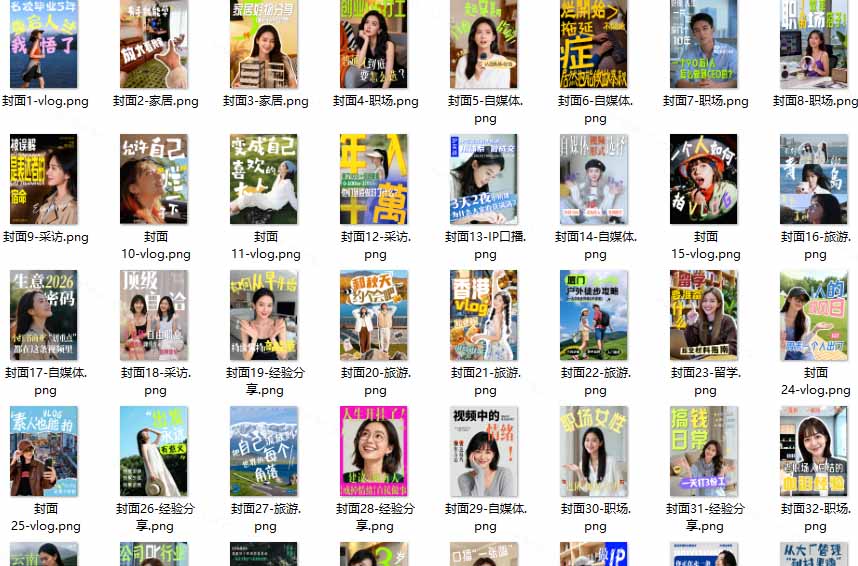 剪映封面模板200方法套，口播Vlog带货通用，3秒套用提升点击率