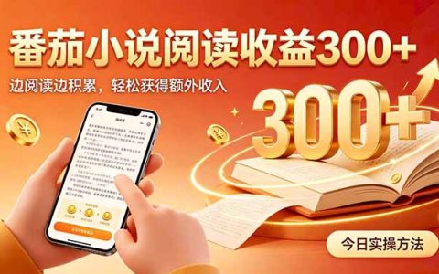 番茄小说自动化G机阅读玩法，上班族电脑G机变现300方法