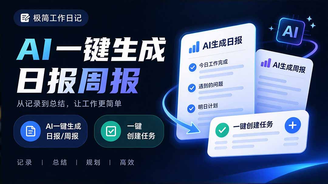 截图一键变任务，AI自动生成日报周报｜极简工作日记