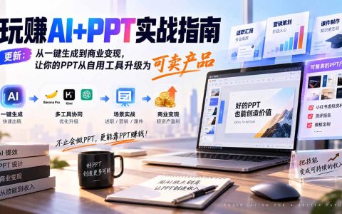 玩赚AI+PPT实战指南：从一键生成到商业变现，职场副业变现新风口