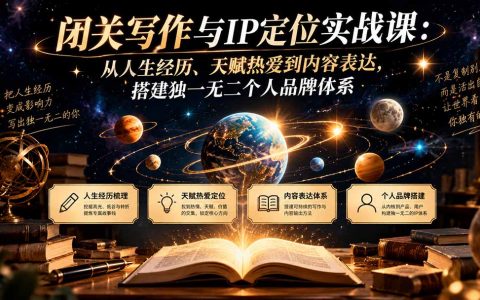 闭关写作与IP定位实战课：从人生经历提炼个人品牌体系