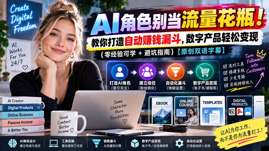 AI角色销售系统搭建：数字产品变现漏斗与自动化运营指南