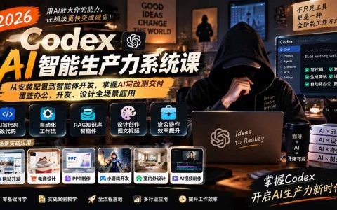 2026 Codex AI生产力系统课｜零基础掌握智能体开发与办公自动化