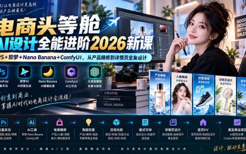 电商设计AI进阶课：PS+即梦+ComfyUI产品精修与详情页实战