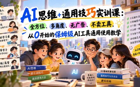 AI思维+通用技巧实训课：0基础保姆级AI工具使用教学