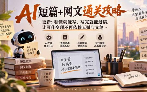 2026 AI短篇+网文通关攻略：零基础用AI写作过稿变现
