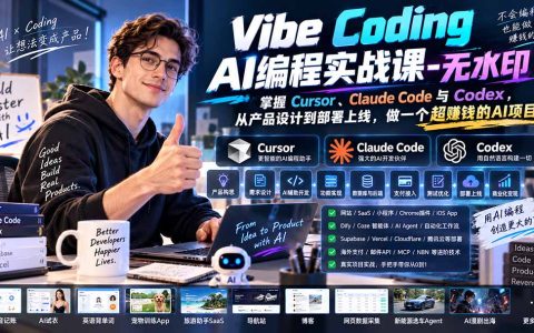 Vibe Coding AI编程实战：Cursor/Claude Code零基础做AI产品上线