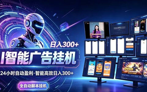 AI智能广告G机新手指南：自动化脚本变现300方法稳定被动收益