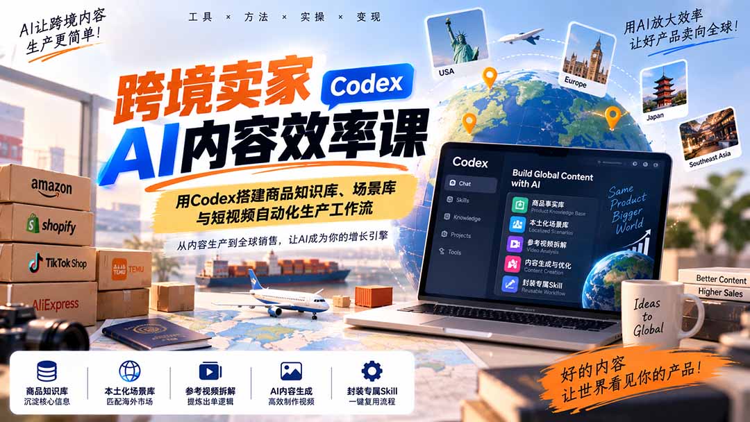跨境卖家Codex实战：商品知识库搭建与短视频AI工作流