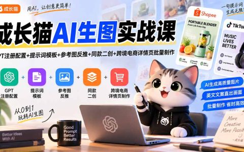 GPT注册配置+AI生图提示词模板+参考图反推+跨境电商详情页批量制作
