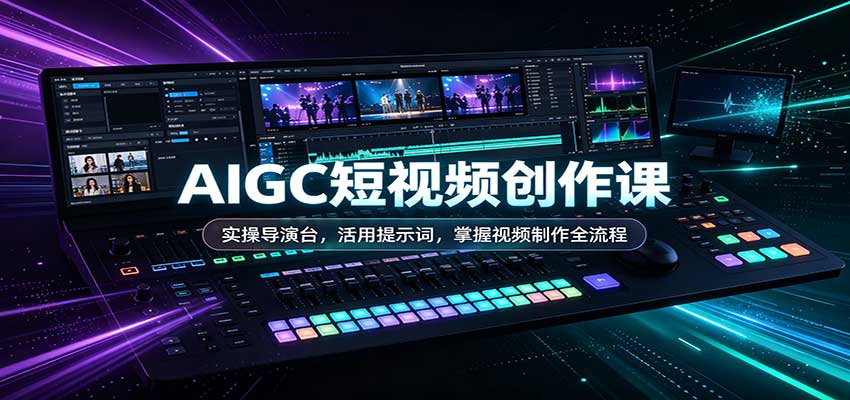 AIGC短视频创作课：导演台实操+分镜提示词，AI视频制作全流程