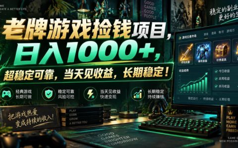 CS2皮肤自动扫货G机副业，自动化打金变现千元，零基础可操作