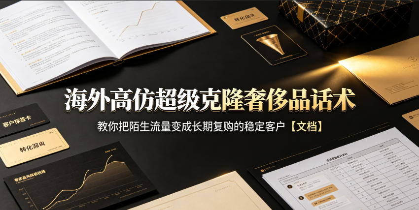 海外高仿超级克隆奢侈品话术：私域截流与复购转化实战课程